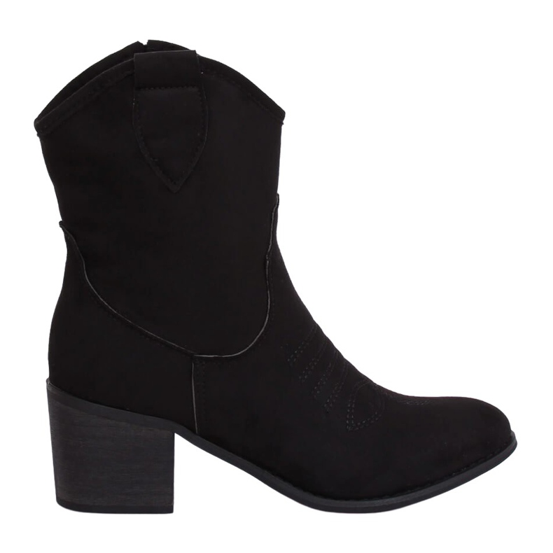 Botas de cowboy pretas de camurça 5689 pretas preto
