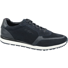 Sapatos Tommy Hilfiger Premium camurça Runner M FM0FM02551 Cki azul marinho