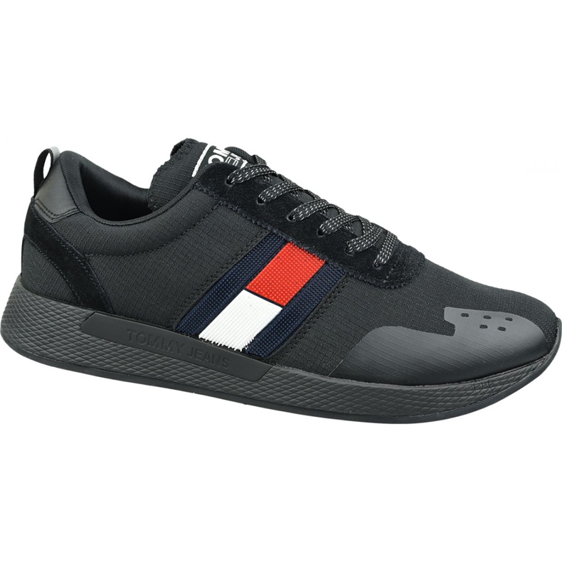 Sapatos Tommy Hilfiger Bandeira Flexi Tommy Jeans Tênis M EM0EM00331 990 preto