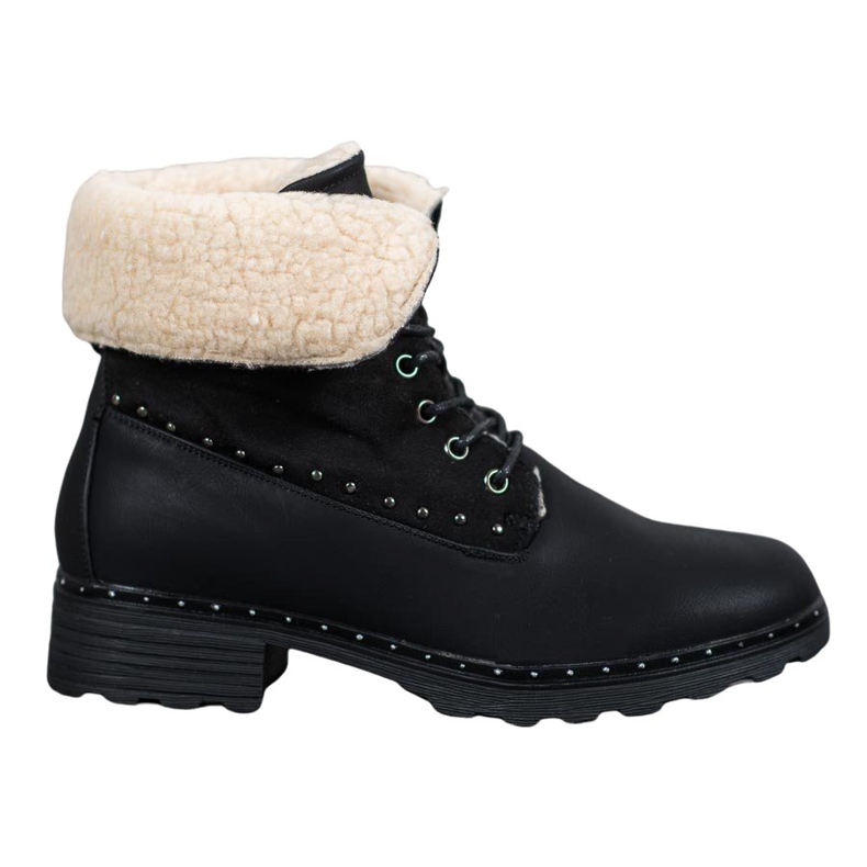 SHELOVET Botas Pretas Com Pele De Carneiro preto