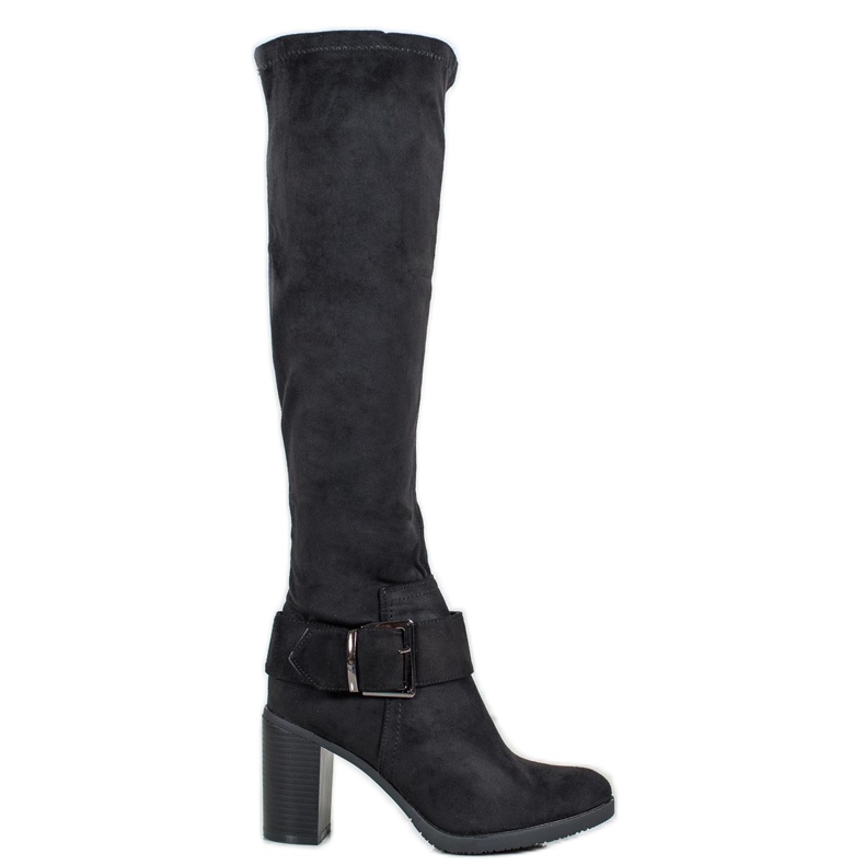 Super Mode Botas Elegantes Com Fivela preto Super Mode Botas Elegantes Com Fivela preto