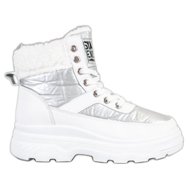 Bella Paris Tênis Com Pele De Carneiro branco