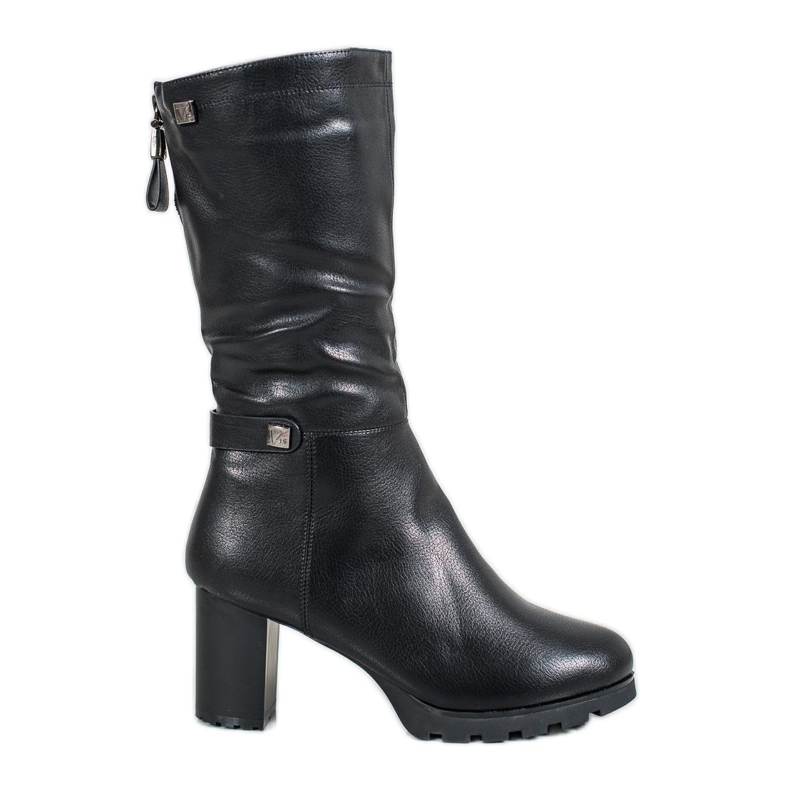 SHELOVET Botas quentes com couro ecológico preto