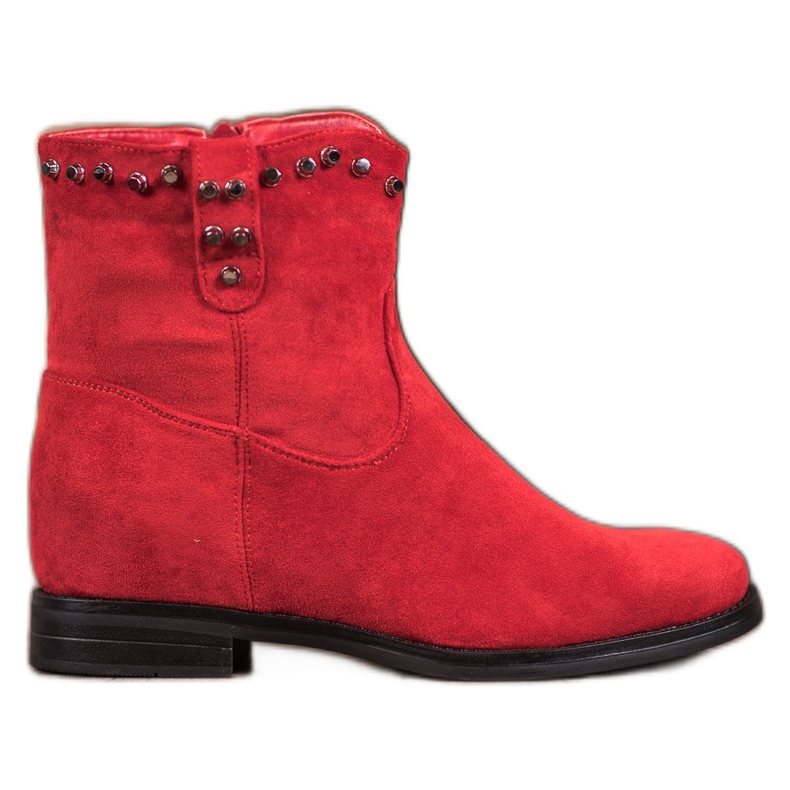 Ideal Shoes Botas de cowboy quentes com jatos vermelho