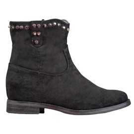 Ideal Shoes Botas de cowboy quentes com jatos preto Ideal Shoes Botas de cowboy quentes com jatos preto