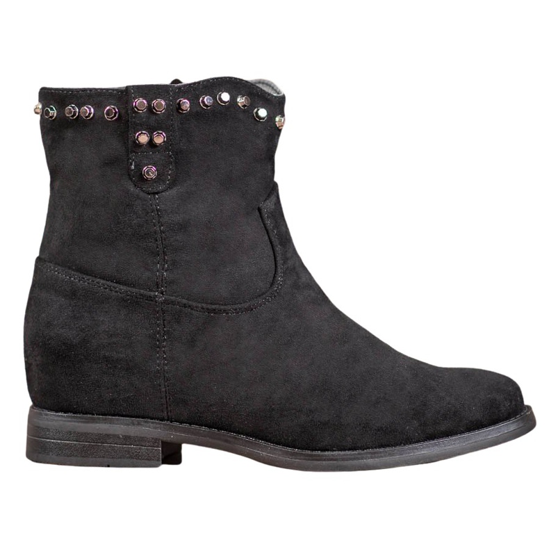 Ideal Shoes Botas de cowboy quentes com jatos preto Ideal Shoes Botas de cowboy quentes com jatos preto