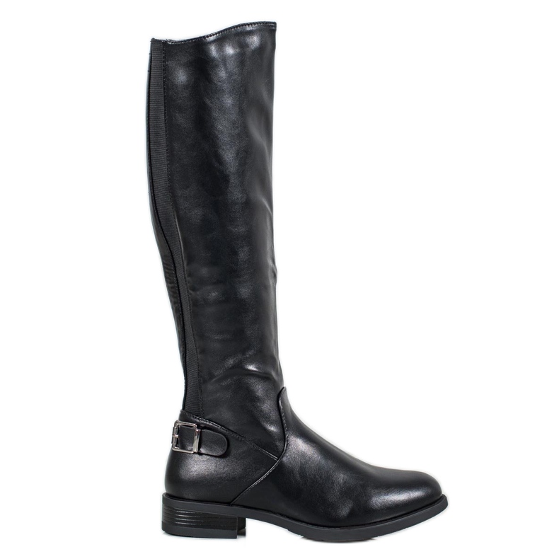 SHELOVET Botas de montar confortáveis preto