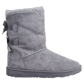 Haver Botas de neve quente com arcos cinza