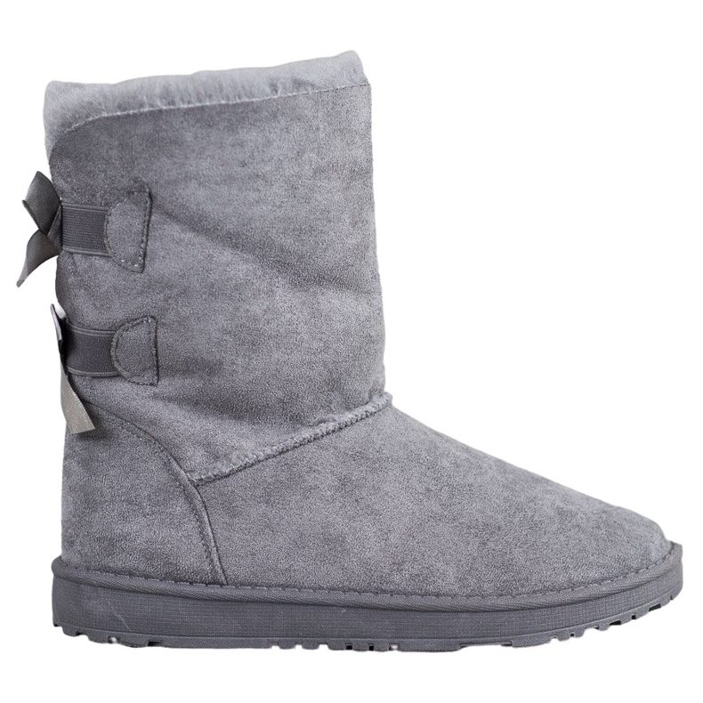 Haver Botas de neve quente com arcos cinza Haver Botas de neve quente com arcos cinza