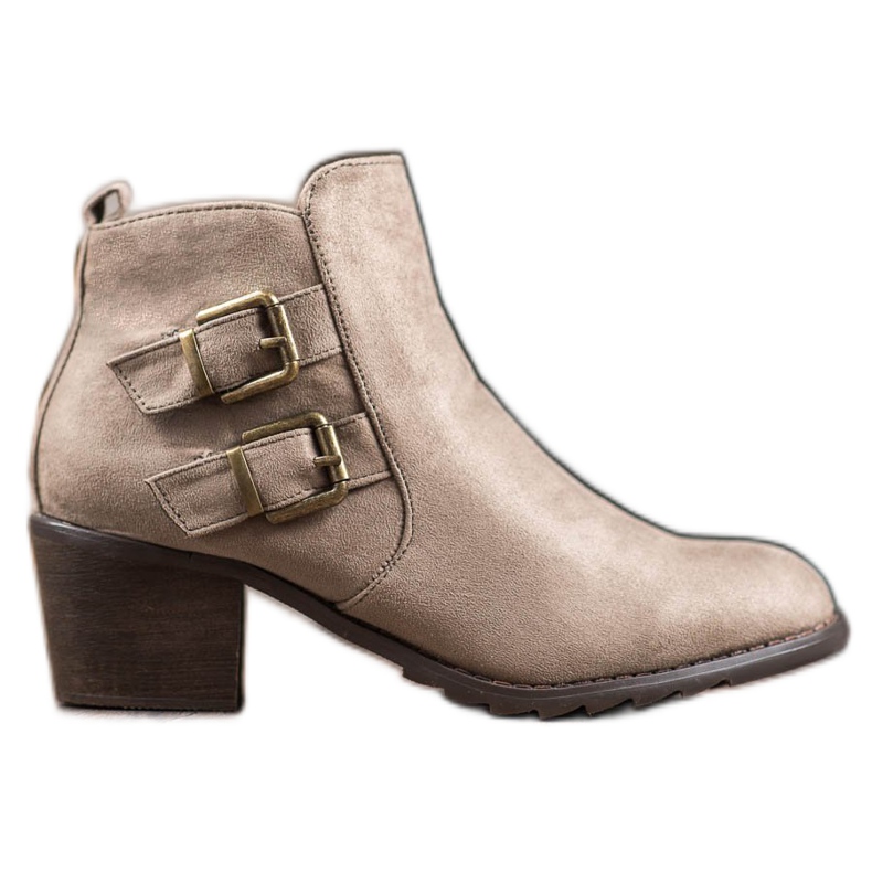 Kylie Botas confortáveis ​​com fivelas castanho