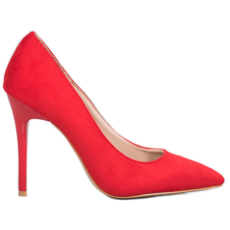 R'S Salto de camurça vermelho