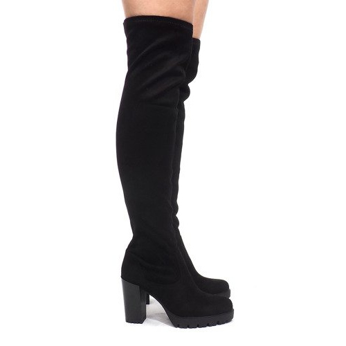 Botas extra altas no salto CD108 preto