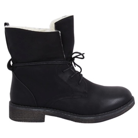 Botas pretas em pele de carneiro 758-PA Preto