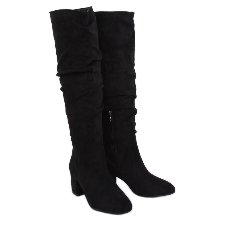 Botas pretas de salto baixo G-279 pretas preto