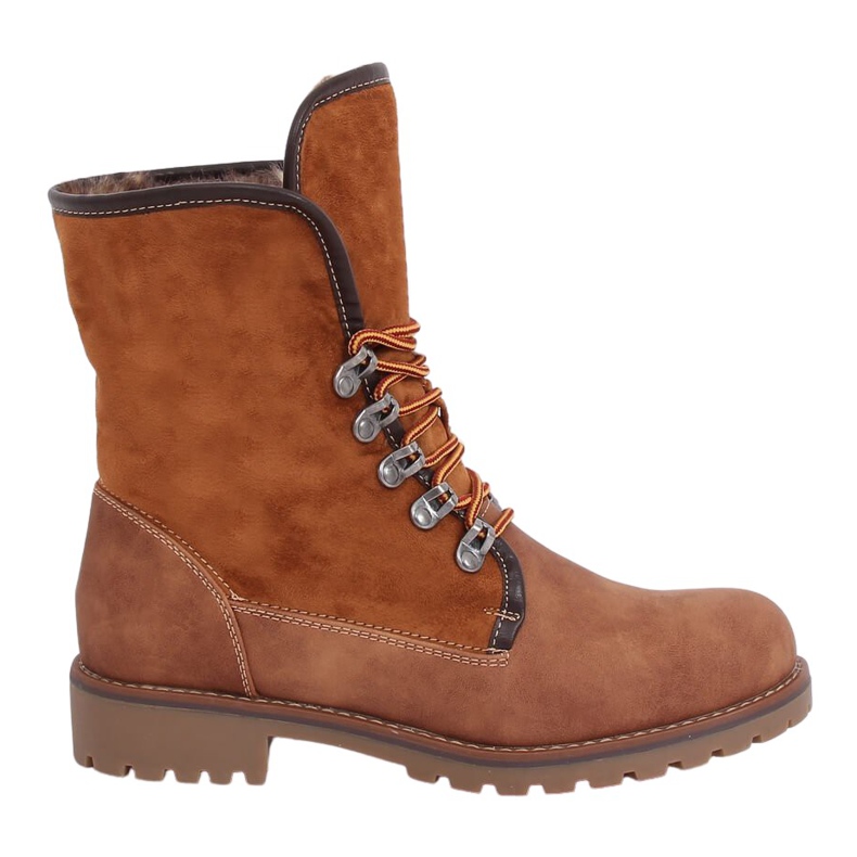 Botas de madeira com pele de camelo 331H-PA Camel castanho