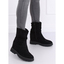 Botas pretas em uma cunha escondida preto 7978-KA Preto
