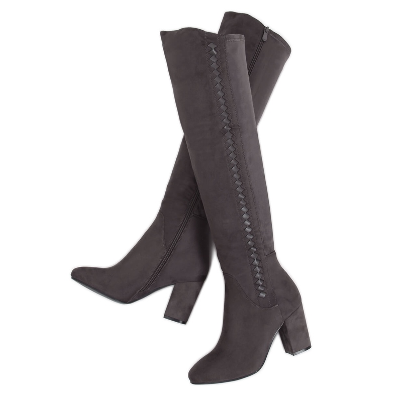 Botas acima do joelho cinza em cinza 7539-GG Gray