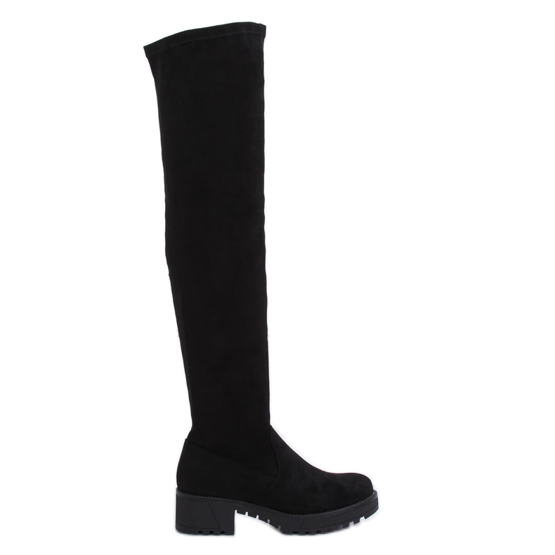 Botas de camurça pretas na coxa 8056-GG pretas preto