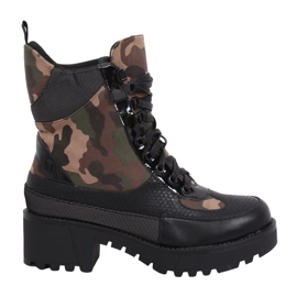 Sapatos de sola alta NS067 Camuflagem preto