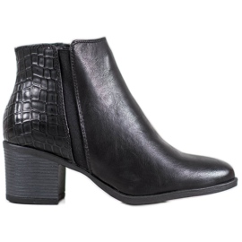Super Me Botas com estampa de cobra quente preto
