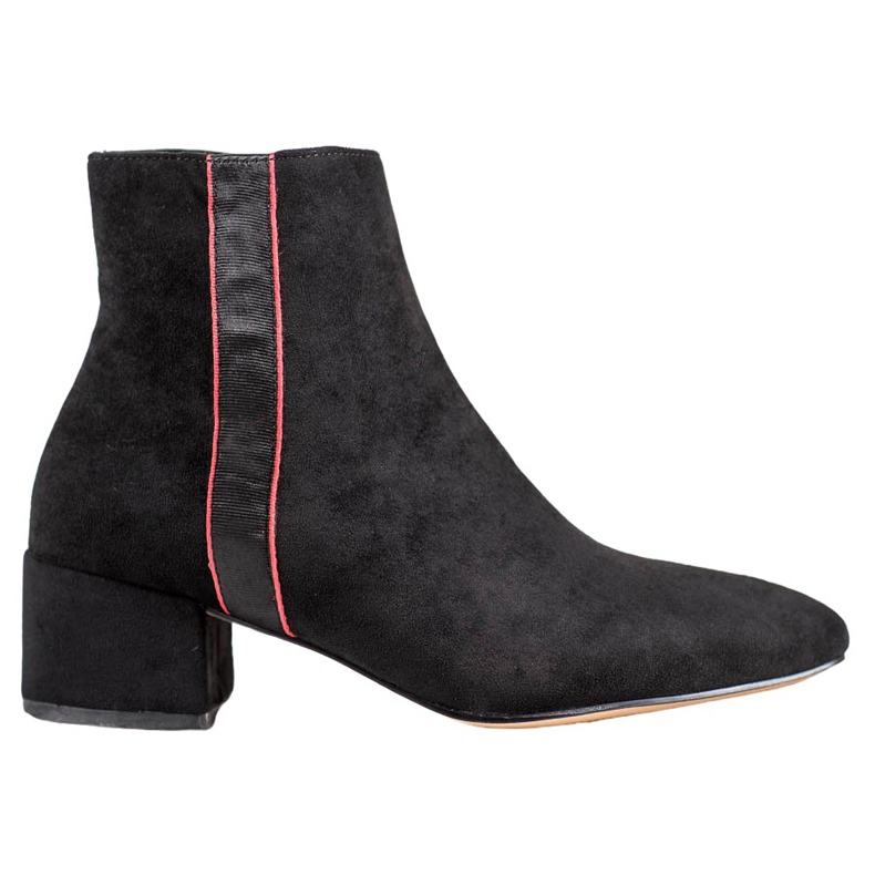 SHELOVET Botas de camurça com cinto decorativo preto