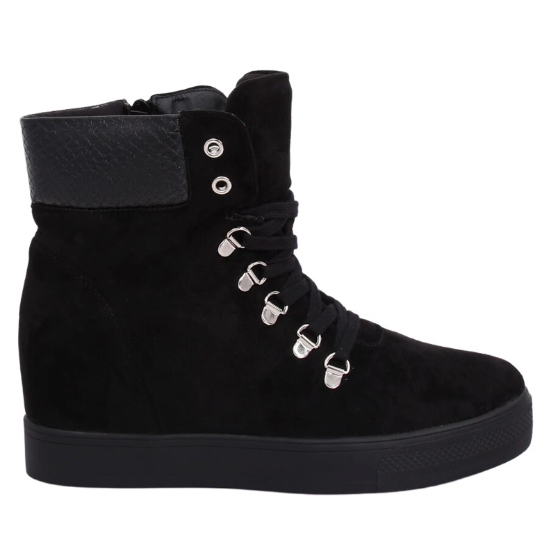 Botas pretas RQ216 Serpentine de cunha preta preto