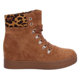 Botas em camelo de cunha oculta RQ216 Camel marrom