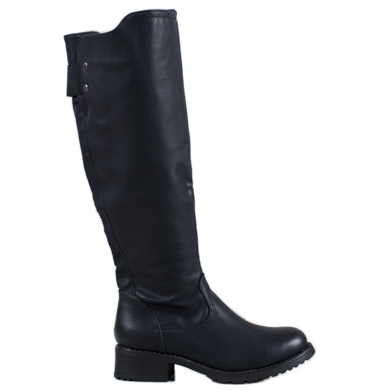 Super Me Botas de couro ecológico preto