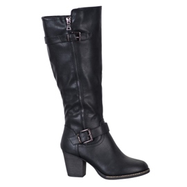 J. Star Botas confortáveis ​​com fivela preto