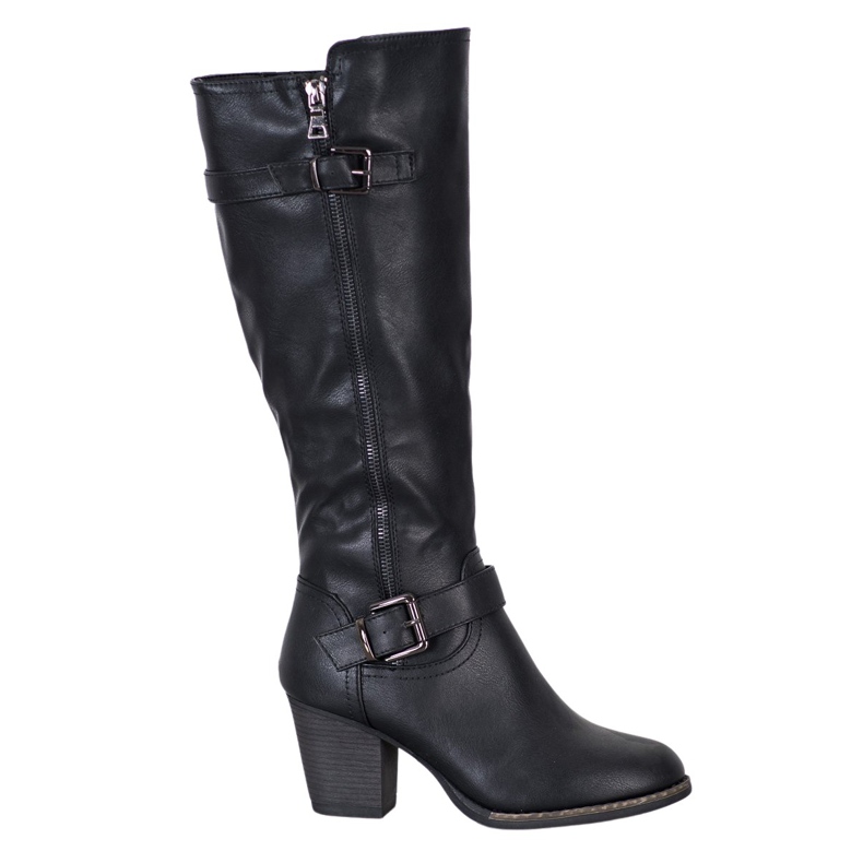 J. Star Botas confortáveis ​​com fivela preto