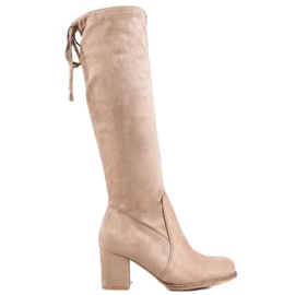 J. Star Botas de camurça clássicas marrom
