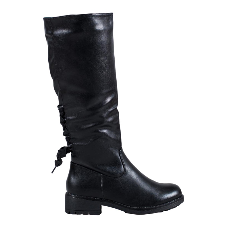 J. Star Botas com cadarço preto