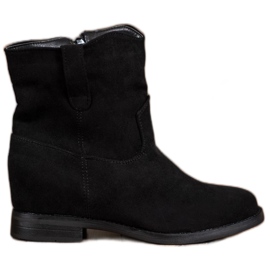 Ideal Shoes Botas de cowboy quentes em cunha preto