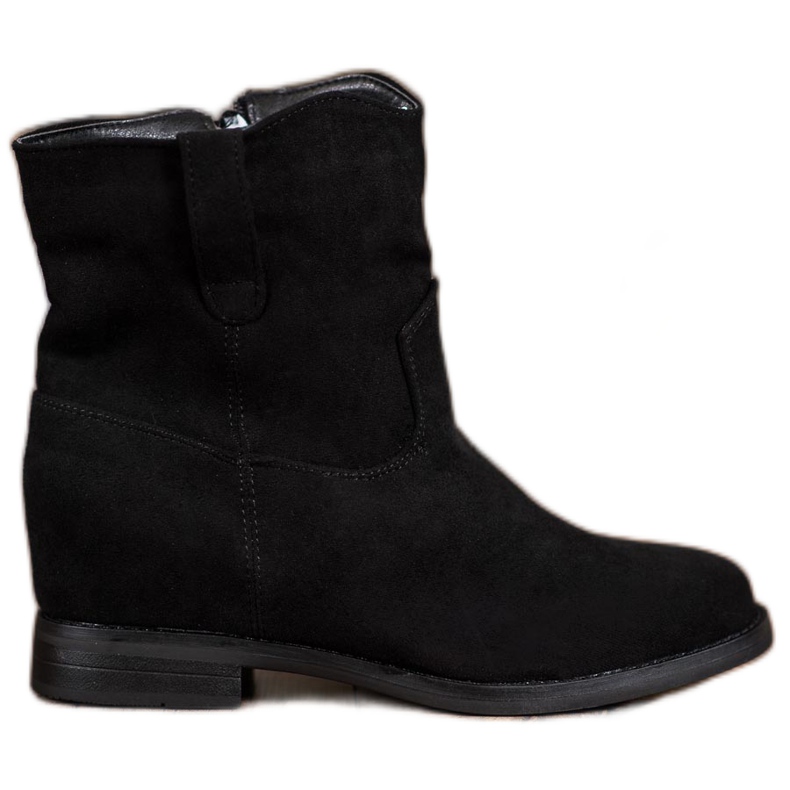 Ideal Shoes Botas de cowboy quentes em cunha preto