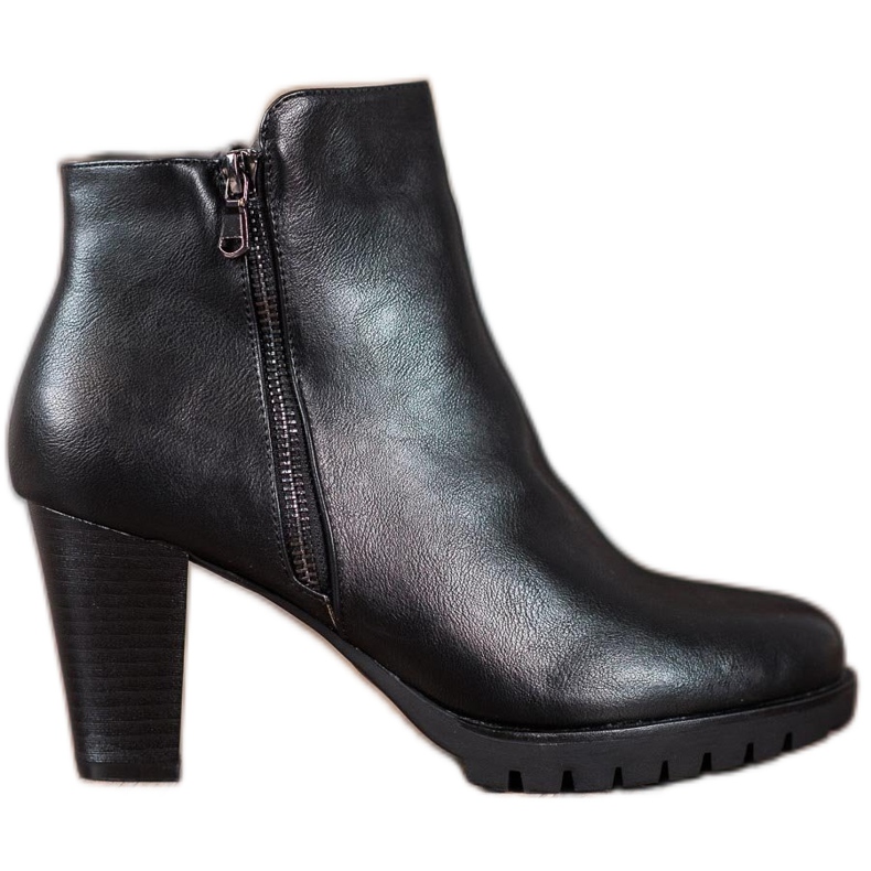 Anesia Paris Botas elegantes de couro ecológico preto