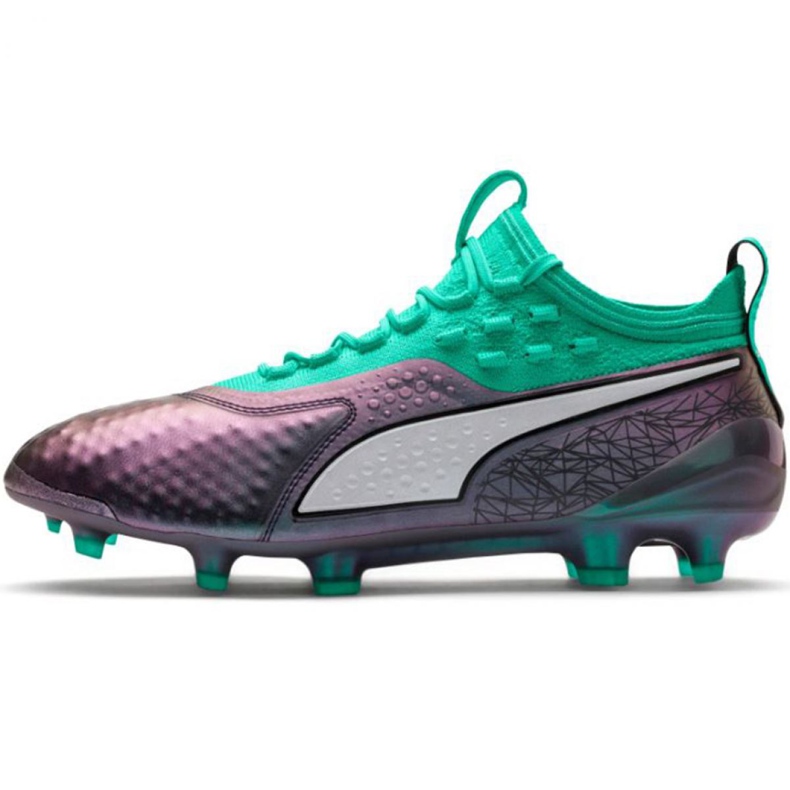 Puma One 1 Il Lth Fg Ag M 104925 01 chuteiras vermelho verde