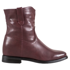 Ideal Shoes Botas de cowboy com couro ecológico vermelho Ideal Shoes Botas de cowboy com couro ecológico vermelho