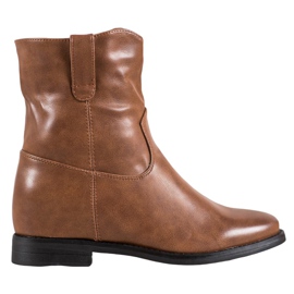 Ideal Shoes Botas de cowboy com couro ecológico marrom