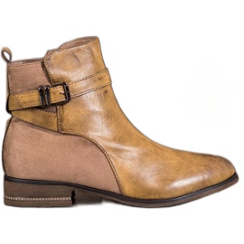 Super Mode Botas Com Zircônia Cúbica marrom