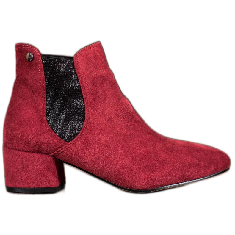 Ideal Shoes Chelsea Boots Com Glitter vermelho