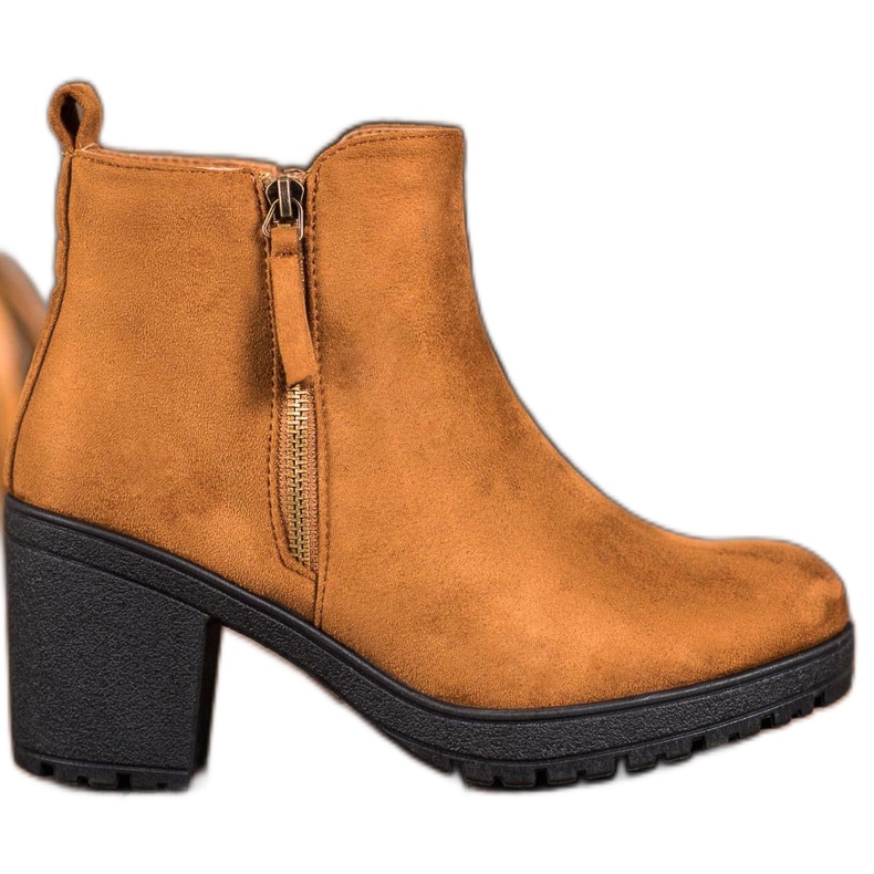 SHELOVET Botas confortáveis ​​na plataforma castanho