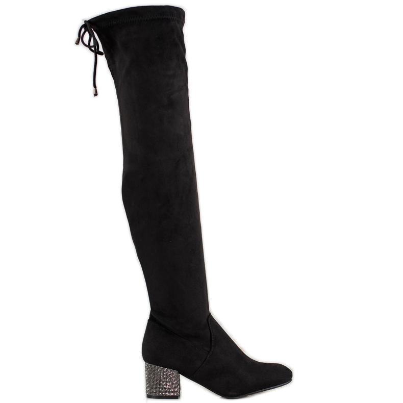 SDS Botas Com Salto Decorativo preto