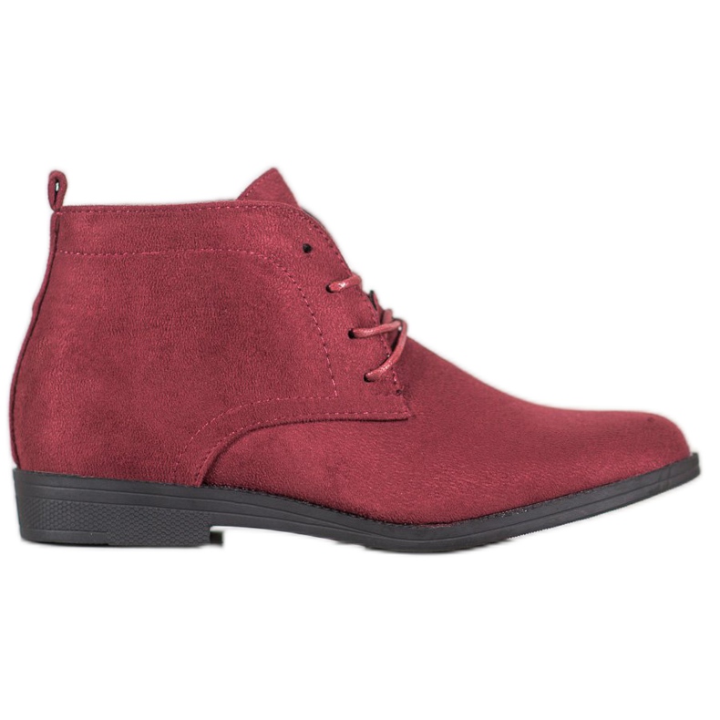 Goodin Botas de camurça confortáveis vermelho