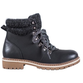 Goodin Botas de caminhada com cordões decorativos preto