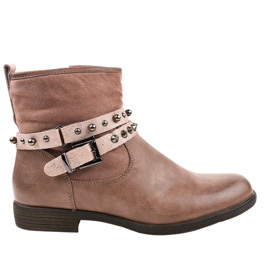 Botas com isolamento achatado rosa 1049-PA
