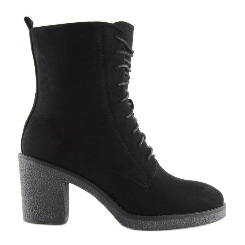 Botas pretas de salto alto com atacadores 3638 Black Ii Genre preto Botas pretas de salto alto com atacadores 3638 Black Ii Genre preto