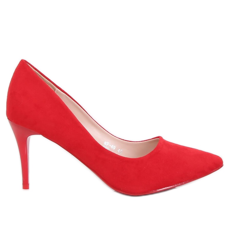Bombas em um confortável salto vermelho NF-49P Vermelho