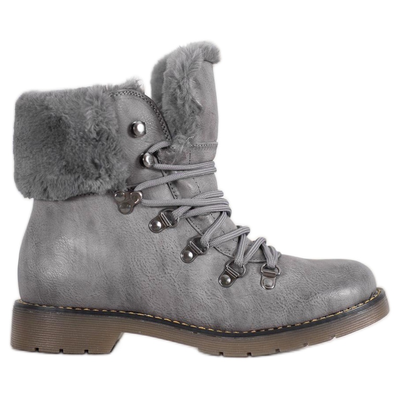 Forever Folie Botas Com Pele cinza