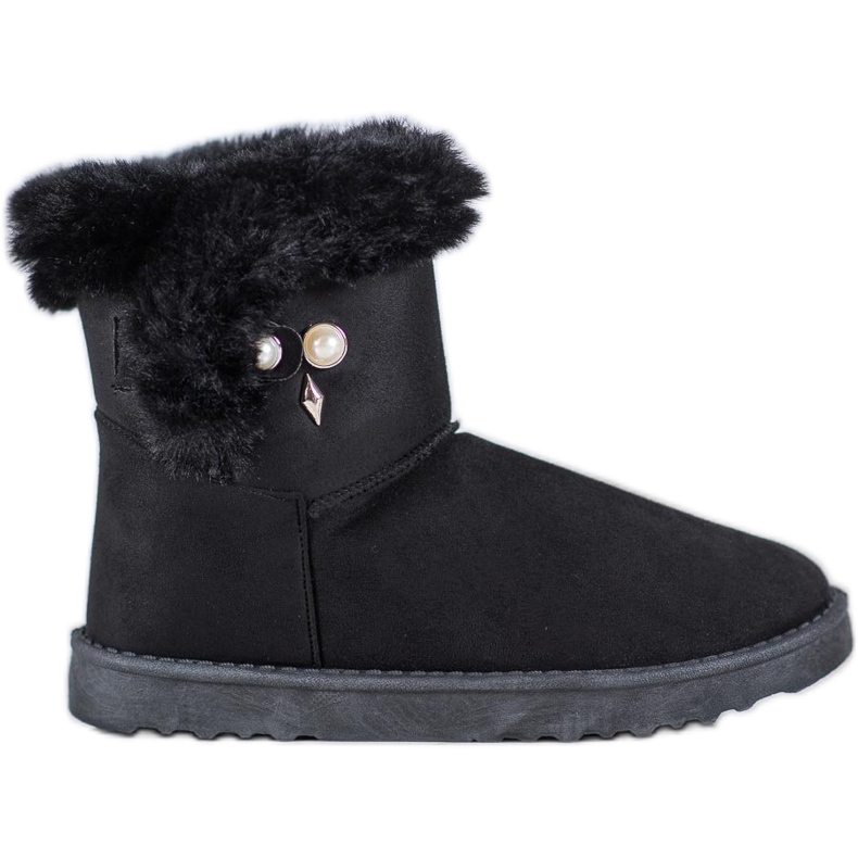SHELOVET Botas de neve com pérolas preto
