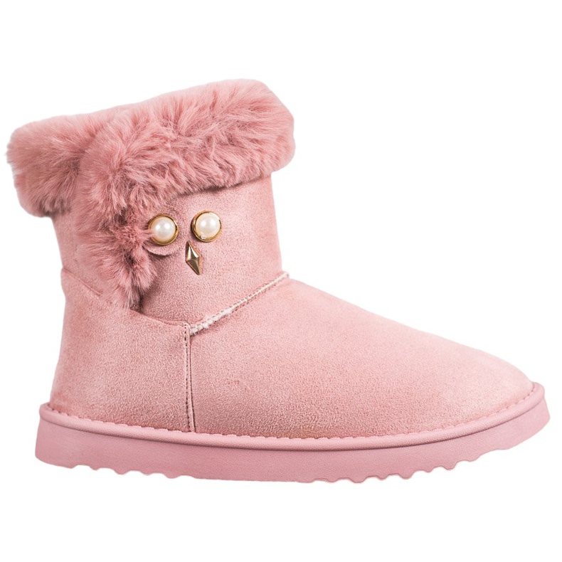 SHELOVET Botas de neve com pérolas rosa
